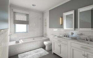 white bathroom country house