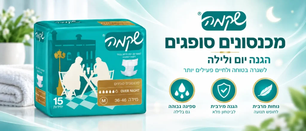 חיתול שקמה אוברנייט בכל במידות 5 חיתולים של שקמה קונים רק בדנ-אל אונליין