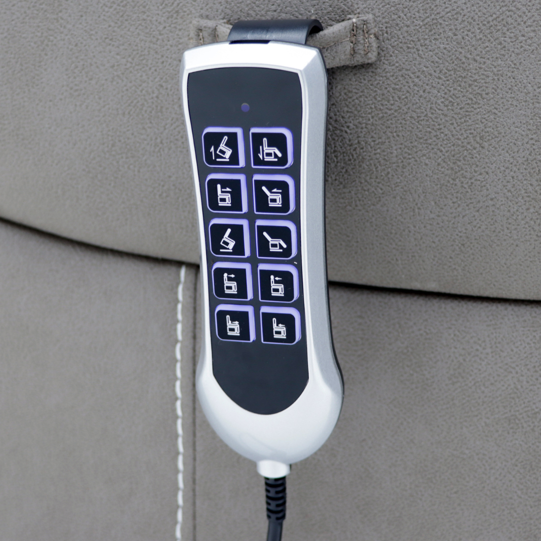 כורסת קימה חשמלית פרימיום עם חמישה מנועים, עיסוי, קירור וטעינה מהירה – Devine (אפור) 3 כורסת קימה חשמלית פרימיום עם חמישה מנועים, עיסוי, קירור וטעינה מהירה – Devine (אפור) – תמונה 3