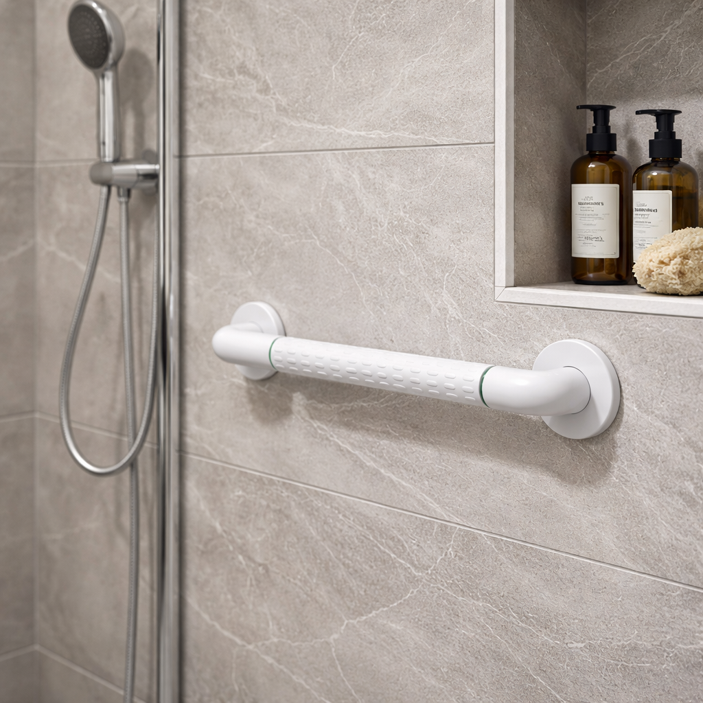 ידית אחיזה מנירוסטה בציפוי פולימר 40 ס״מ 2 ידית אחיזה מנירוסטה בציפוי פולימר 40 ס״מ – תמונה 2