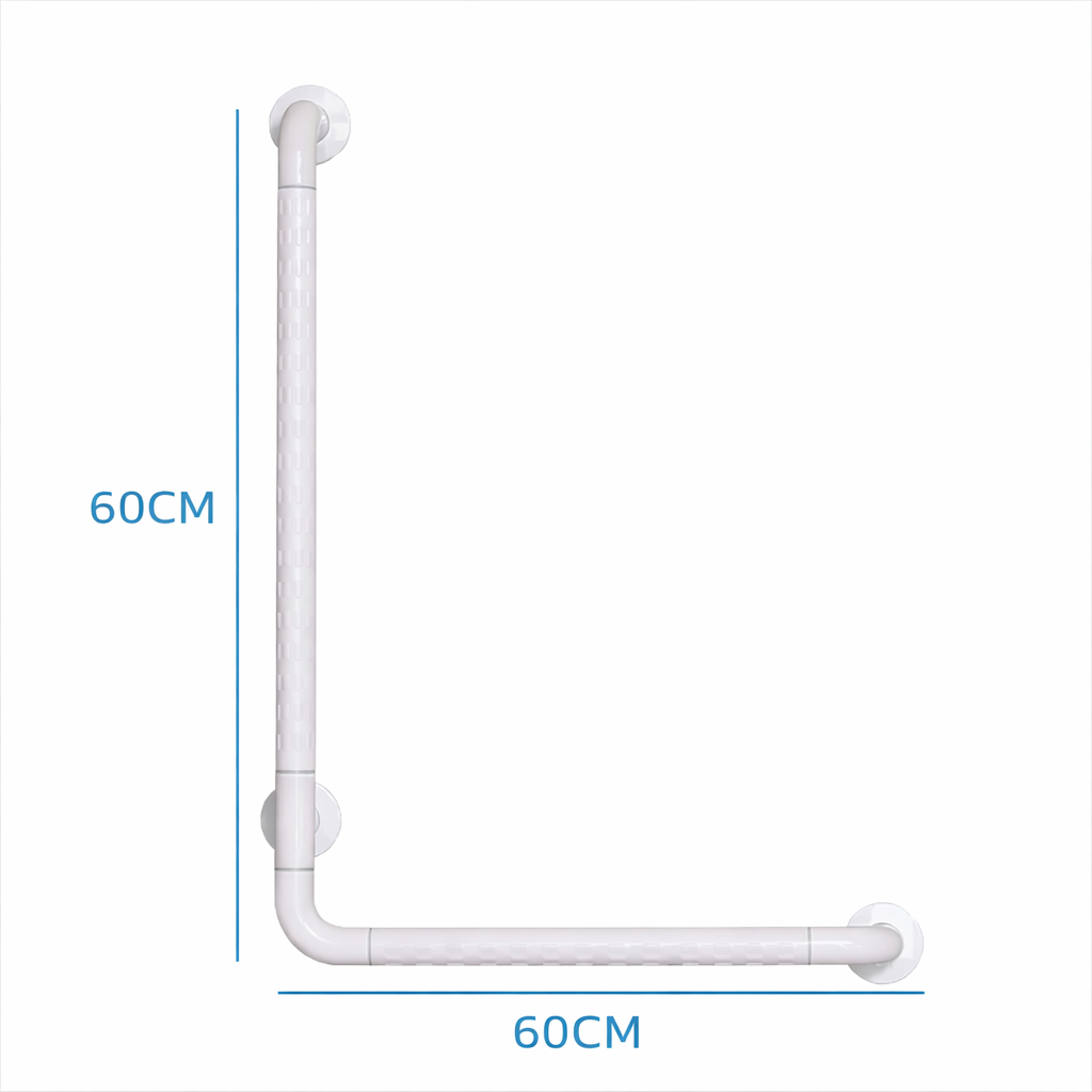 ידית אחיזה זוויתית בצורת L מנירוסטה 60×60 ס״מ | ציפוי ABS | מאחז בטיחות לחדר אמבטיה ושירותים 1 ידית אחיזה זוויתית בצורת L מנירוסטה בציפוי ABS – 60×60 ס״מ | מאחז בטיחות לחדר אמבטיה ושירותים