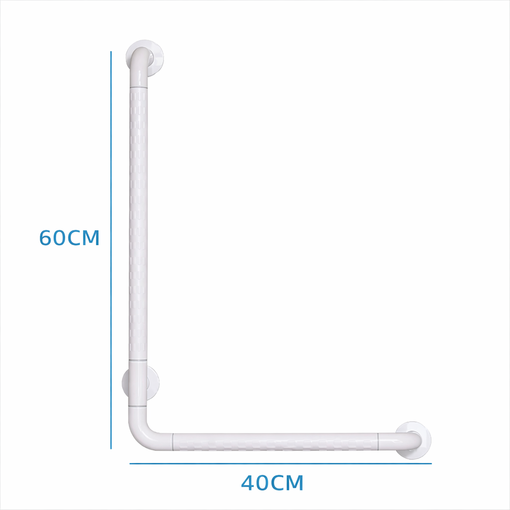 ידית אחיזה זוויתית בצורת L מנירוסטה 40×60 ס״מ | ציפוי ABS | מאחז בטיחות לחדר אמבטיה ושירותים 1 ידית אחיזה זוויתית בצורת L מנירוסטה בציפוי ABS – 60×40 ס״מ | מאחז בטיחות לחדר אמבטיה ושירותים