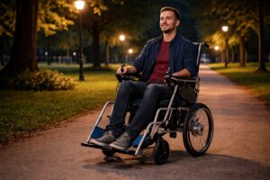 כסא גלגלים חשמלי עם תאורה חדשנית