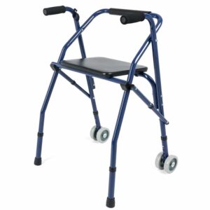 Home 40 הליכון רולטור למבוגרים 2 גלגלים עם מושב ומשענת | צבע כחול | זווית אחורית