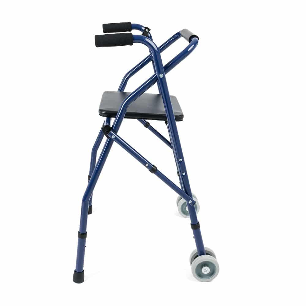 הליכון רולטור למבוגרים 2 גלגלים עם מושב ומשענת | צבע כחול 2 הליכון רולטור למבוגרים 2 גלגלים עם מושב ומשענת | צבע כחול – תמונה 2