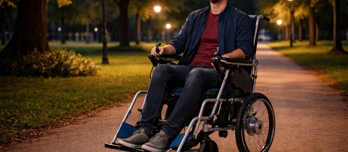 כסא גלגלים חשמלי עם תאורה חדשנית